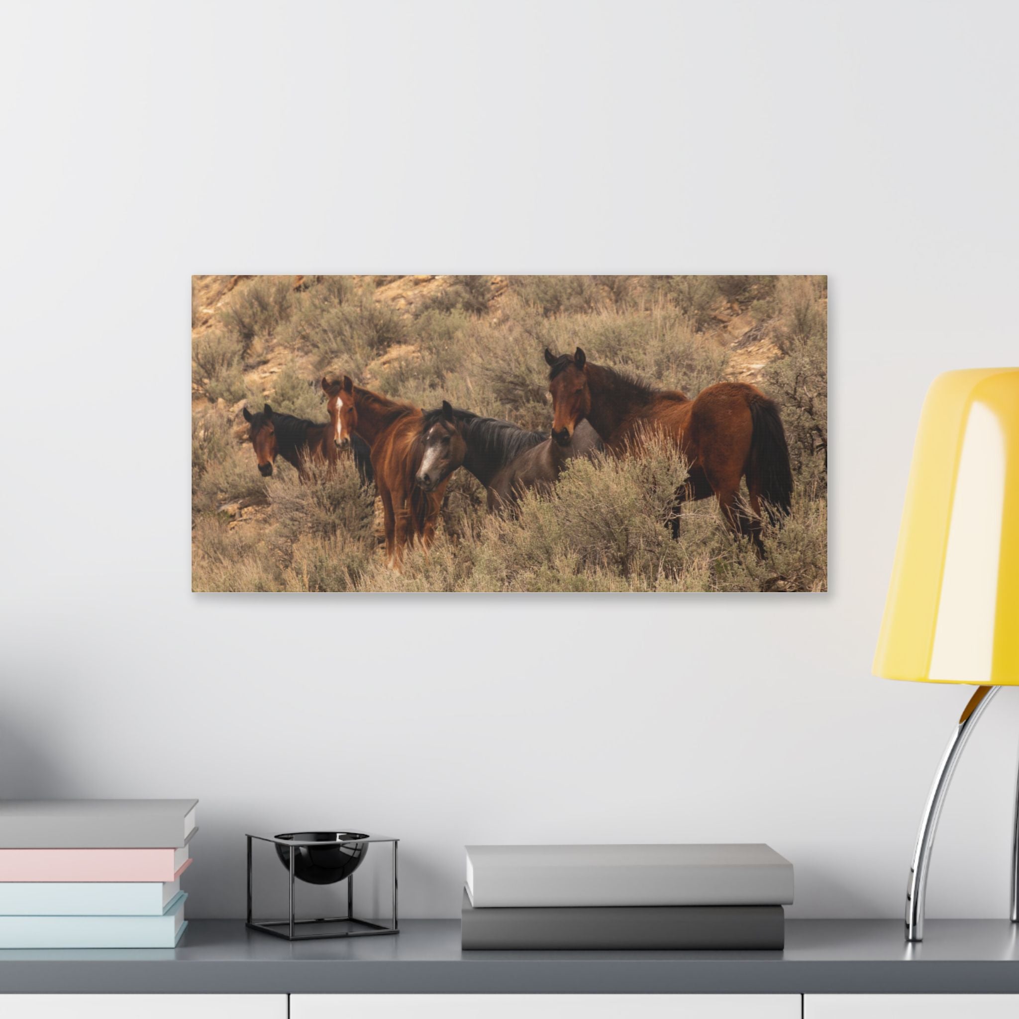 Wild Horses Canvas Print — Rustic Western Wall Art