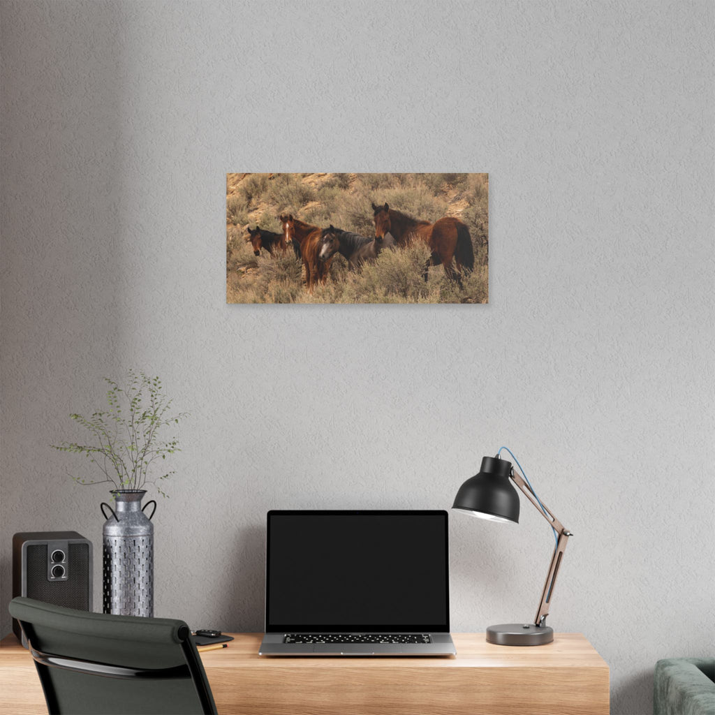 Wild Horses Canvas Print — Rustic Western Wall Art