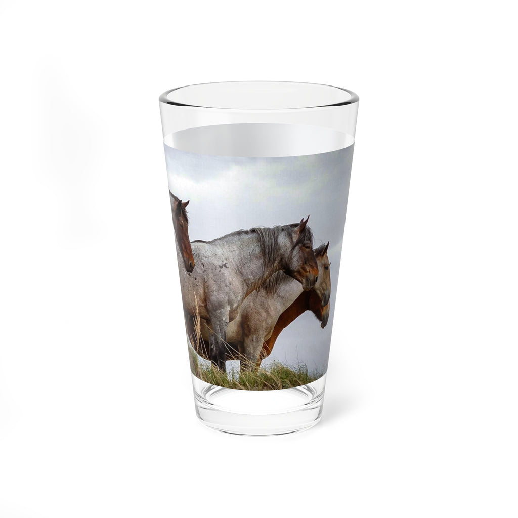 Wild Horses 16oz Mixing Glass — Scenic Mustang Print