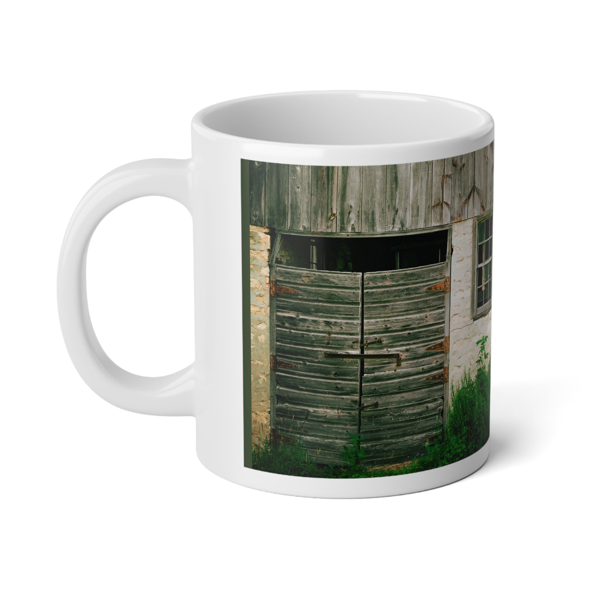 20oz Jumbo Mug — Rustic Barn Window Photo Coffee Mug