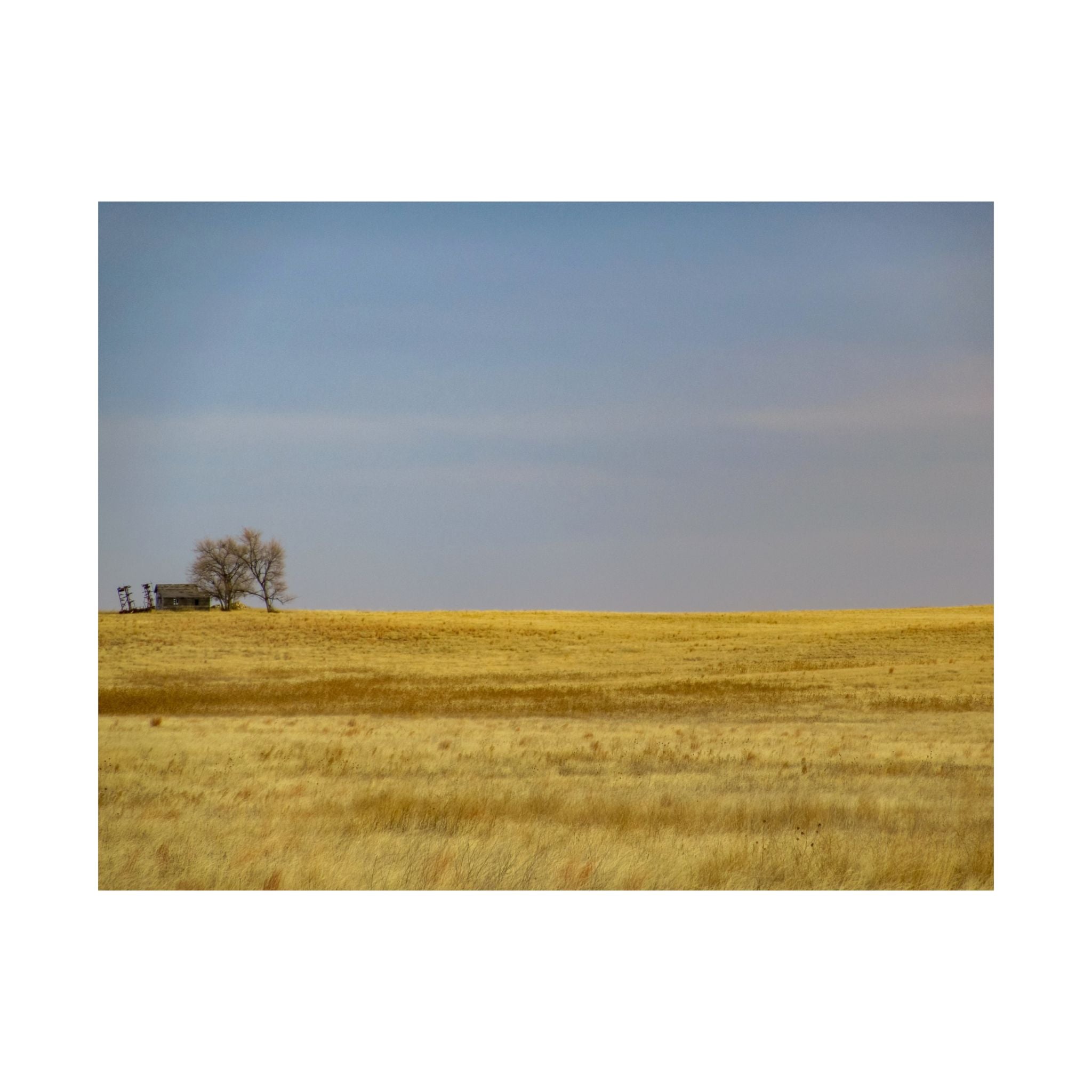 Golden Prairie Landscape Poster — Matte Horizontal Wall Art