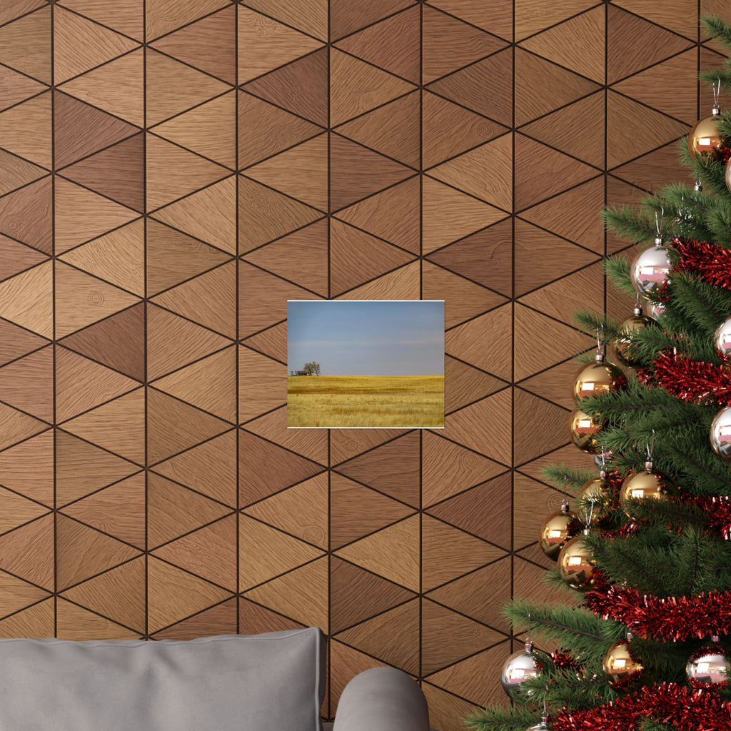 Golden Prairie Landscape Poster — Matte Horizontal Wall Art