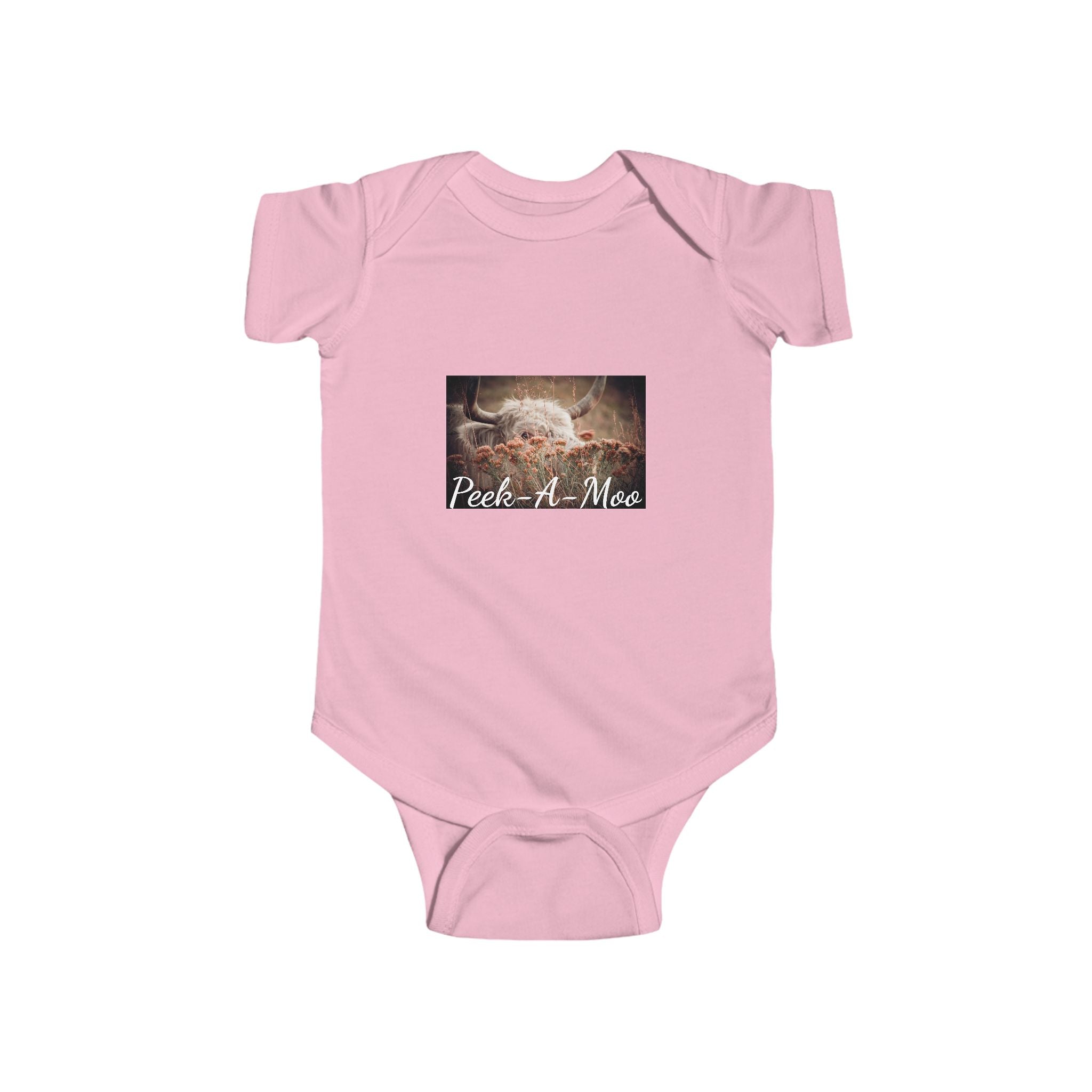 Infant Bodysuit - Peek-a-Moo Cow Photo Baby Onesie (Newborn Gift)
