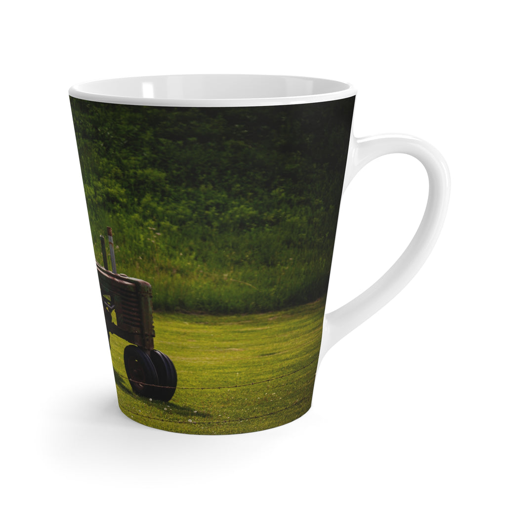 American Tractor Latte Mug — Rustic Farm Flag Coffee Cup