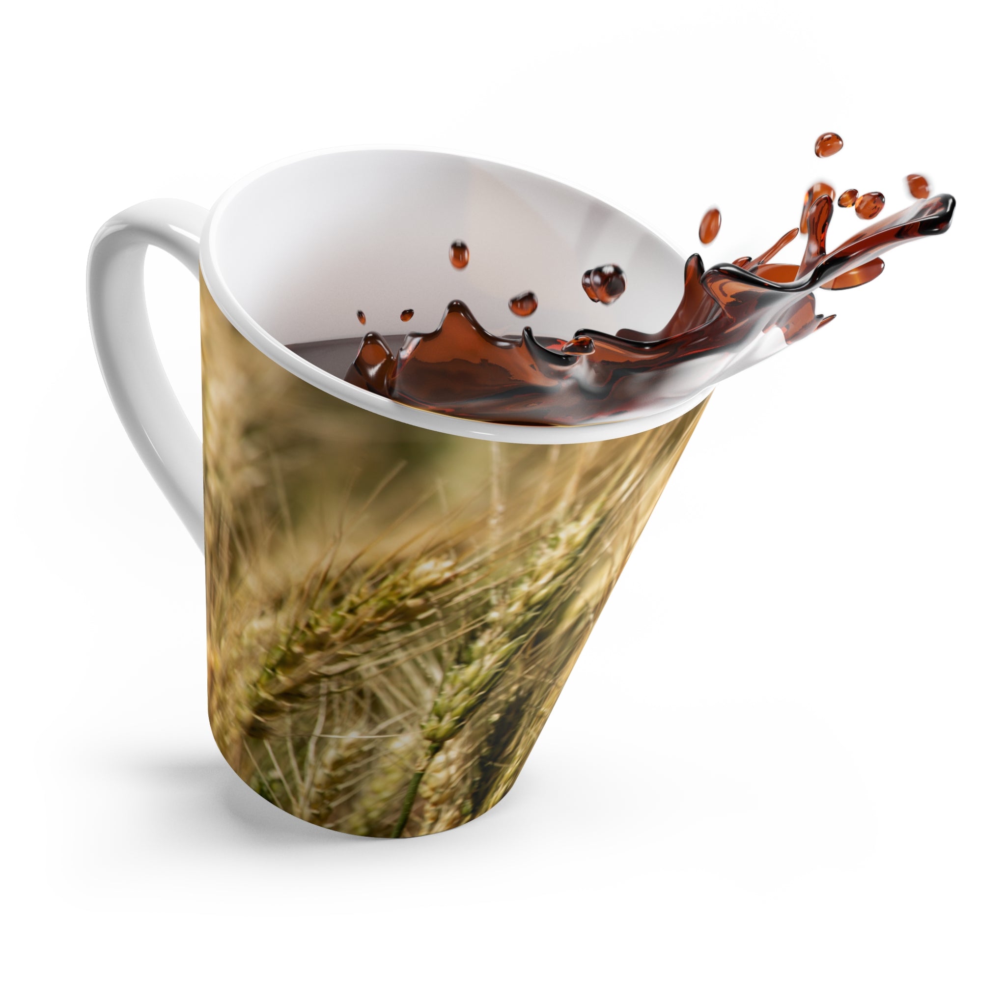Wheat Field Latte Mug — Rustic Harvest Coffee Cup