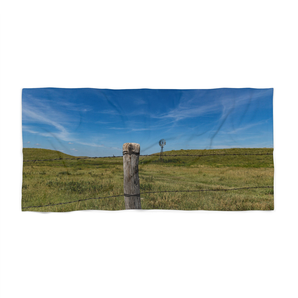 Beach Towel - Scenic Pasture Fence Photo Print